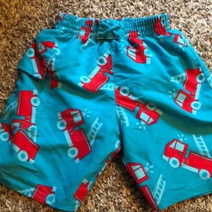 Swim diaper firetruck swim shorts